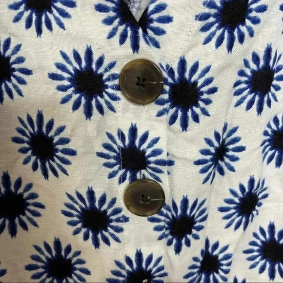 Loft Flutter Linen Romper Blue/White Floral Size 0 NWT New - Picture 3 of 5